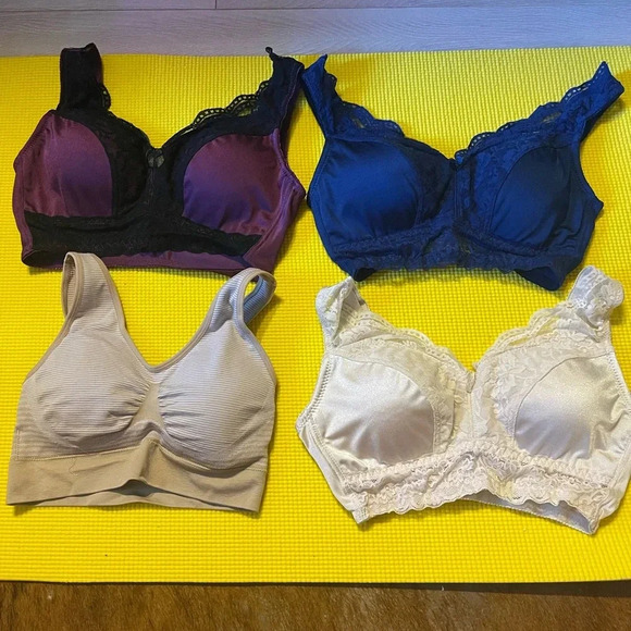 Set  Of 4 Rhonda Shear Pin Up Lace Overlay Bras Size Small - Picture 1 of 9